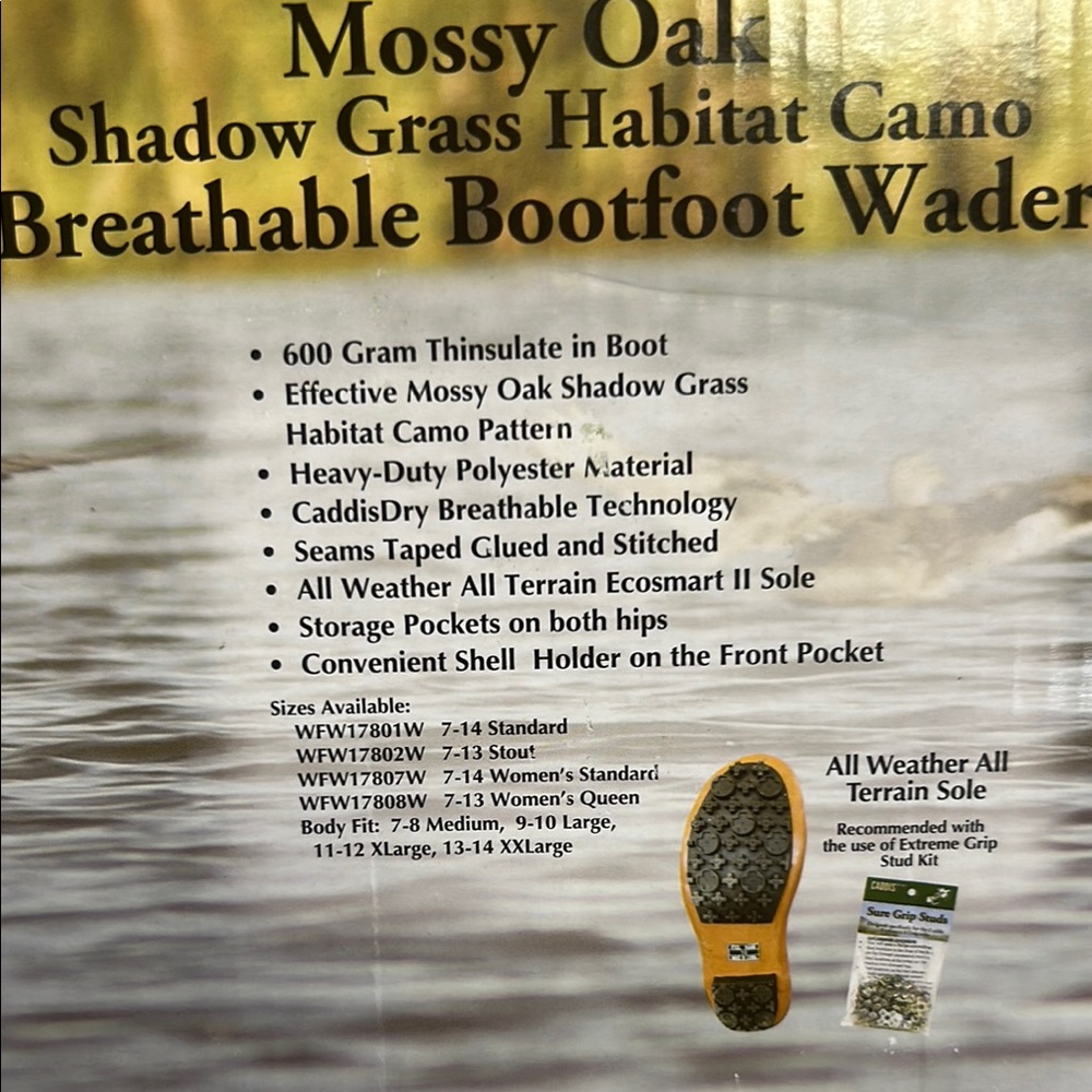 Mossy Oak Shadow Grass Habitat Camo Bootfoot Wader - Picture 3 of 6